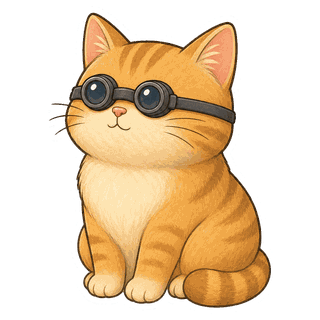 過剰装備どうぶつ 猫と暗視スコープ